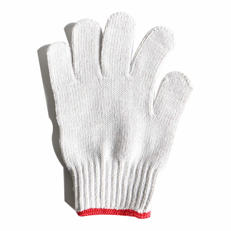汉盾劳保手套 7针本白800g涤棉纱线手套